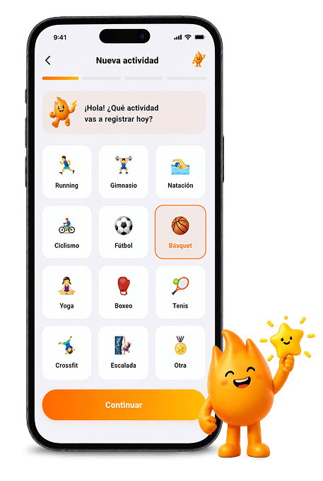 Pantalla Nueva actividad de rowi