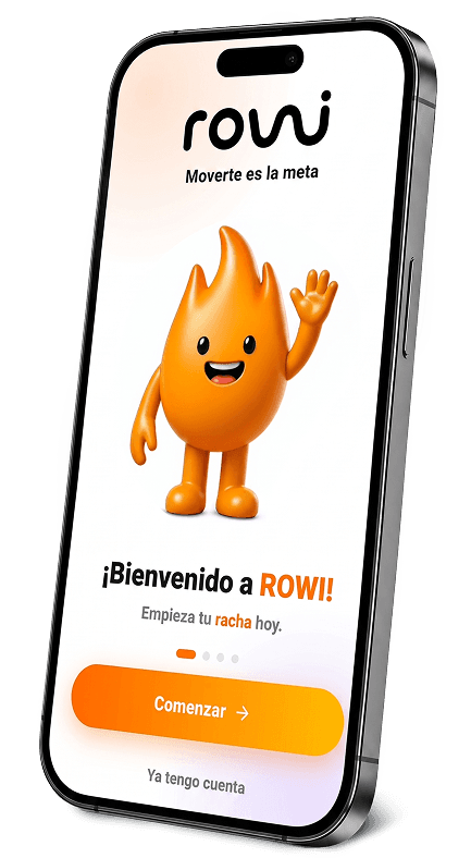 App Rowi — pantalla de bienvenida